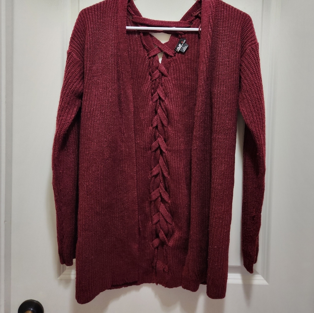 Burgundy cardigan